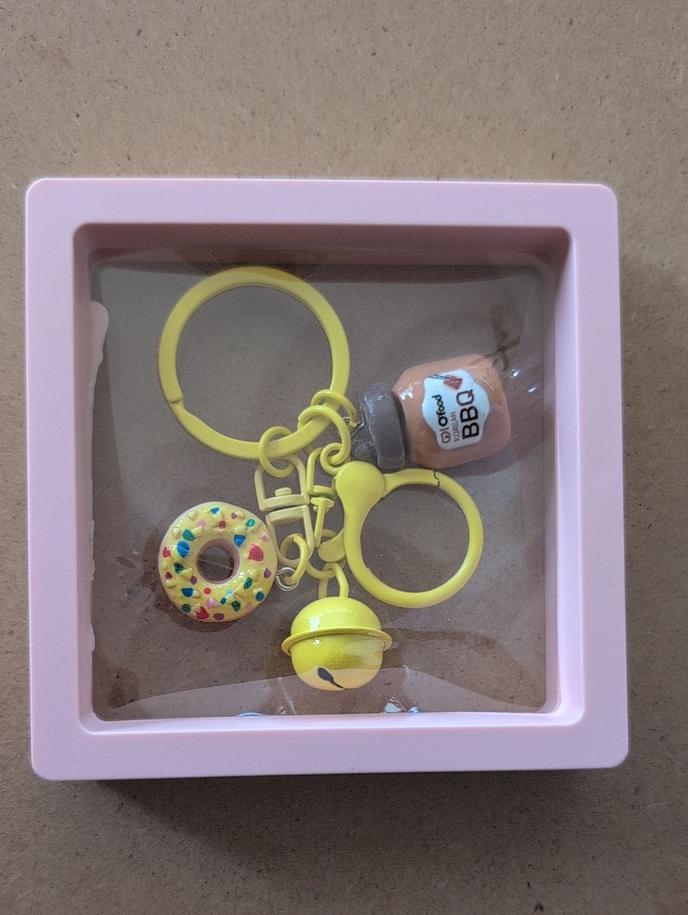 Yellow Donut & Bell Keychain Charm - Ready to Gift